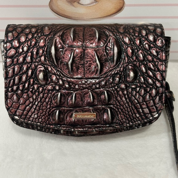 Brahmin Rich Purple Crocodile Crossbody Bag - Picture 2 of 7